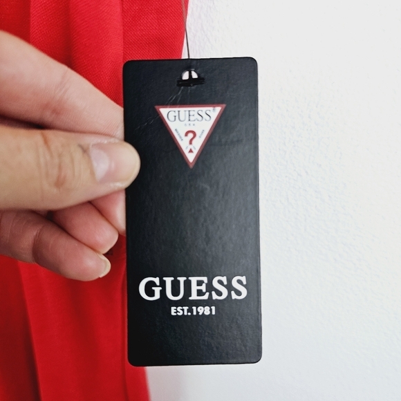 Guess Button Up T-Shirt Sleeveless Dress NWT Dark Coral - Picture 5 of 10